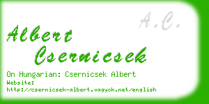 albert csernicsek business card